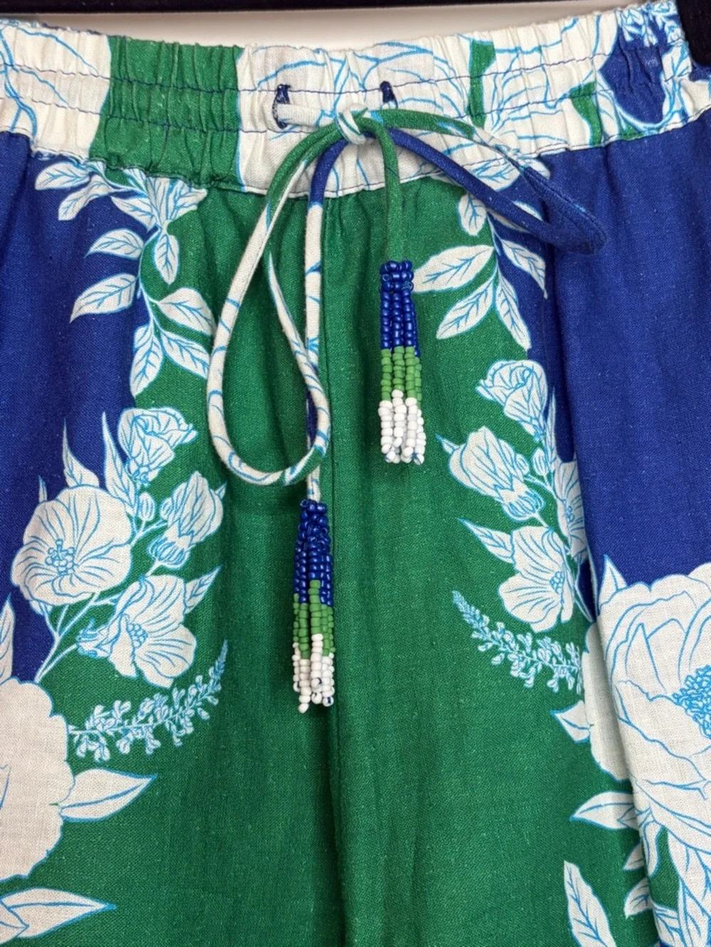 Farm Rio Green Blue Floral Button Top + Shorts Set Tropical Resort Matching - Picture 9 of 12